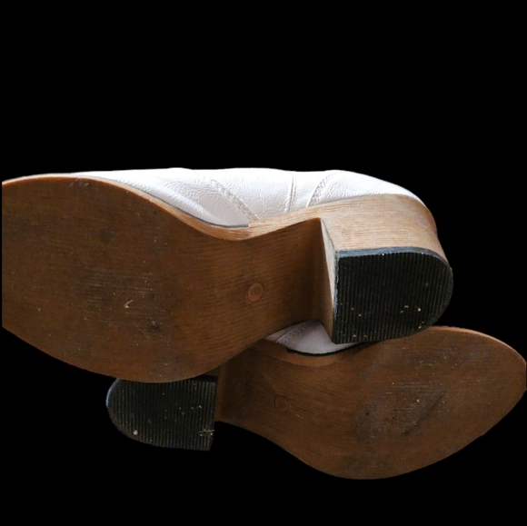 White Mid-Calf Slouchy White Cowboy Boots - Picture 12 of 14